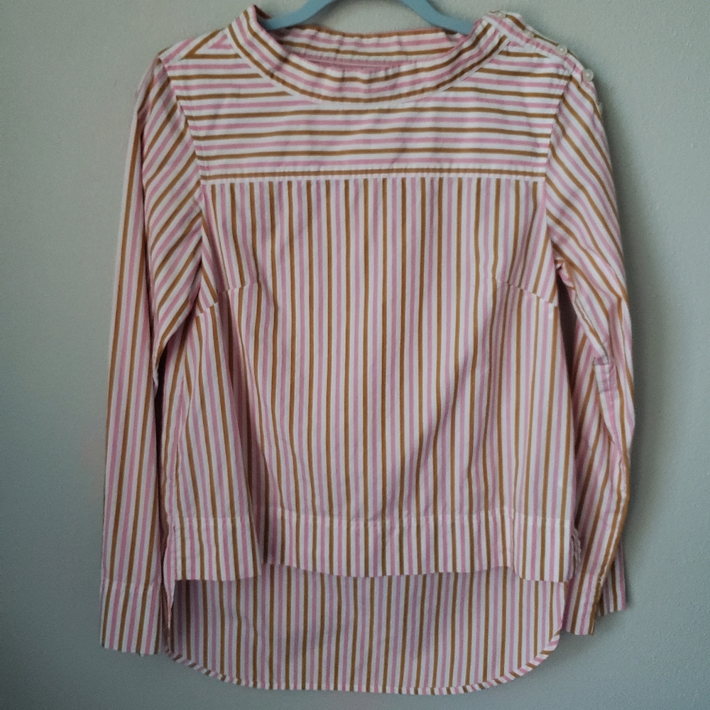 J.Crew Factory Funnel Neck Striped Top - Picture 4 of 9